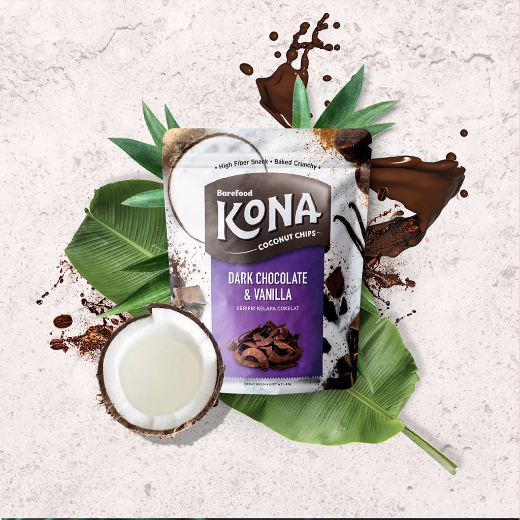 

Kona Coconut Chips ( Dark Chocolate & Vanila) 45 gr Barefood