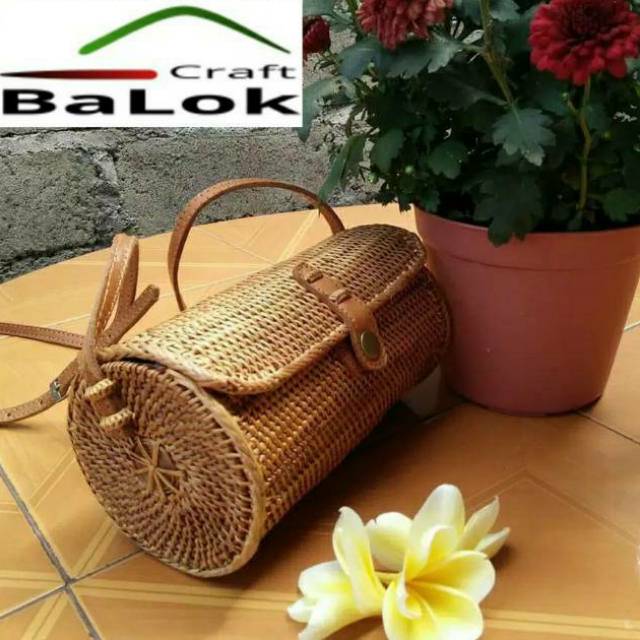 Tas Rotan Ketak Motif Gendang Unik Etnik Bali Lombok Raisa / Tas Wanita Kekinian Export Quality