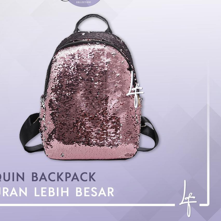 SEQ-BESAR Backpack Sequin Borci Tas Ransel Sekolah Anak Murah Original Import