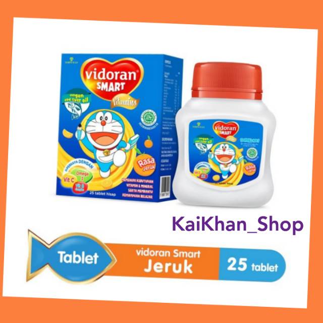 Vidoran Smart Tablet Orange  / Strawberry Multivitamin Anak [25 Tablet]