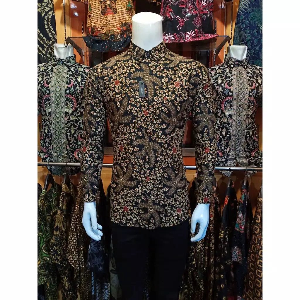 Batik Pria Slim Fit Premium Kemeja Baju Batik Pria Lengan Panjang Slimfit