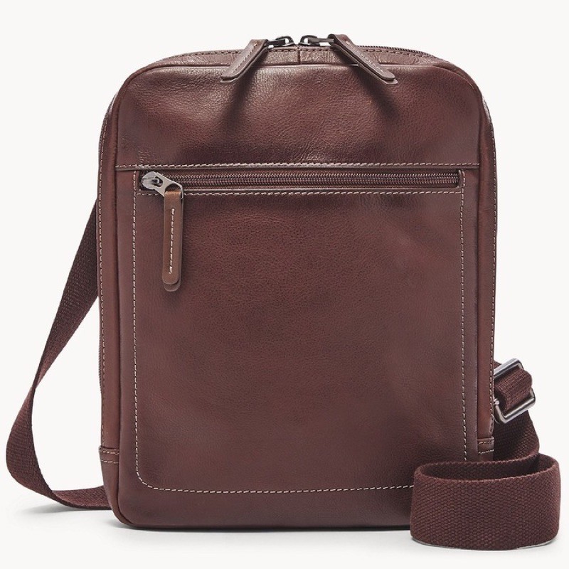 Tas selempang Pria Authentic Fossil Kenton Courier Leather NEW