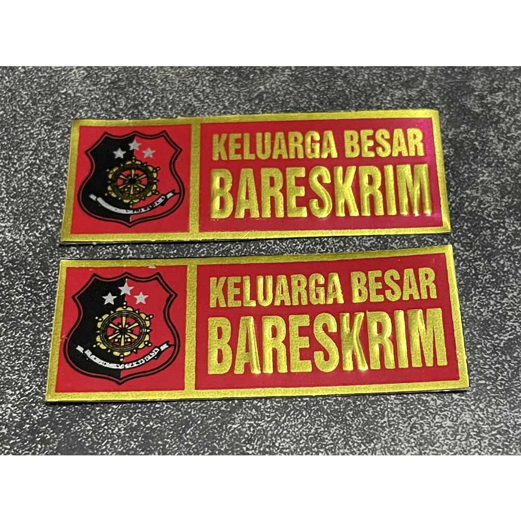 Sticker Plat Bareskrim (Merah) - Stiker Plat Reskrimum - Stiker Bareskrim Mobil - Stiker Motor Bareskrim