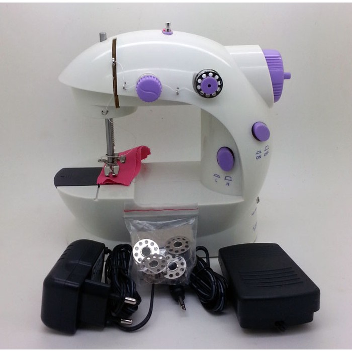 Mesin Jahit Portable Alat menjahit pakaian praktis banget free adaptor - Mini sewing machine