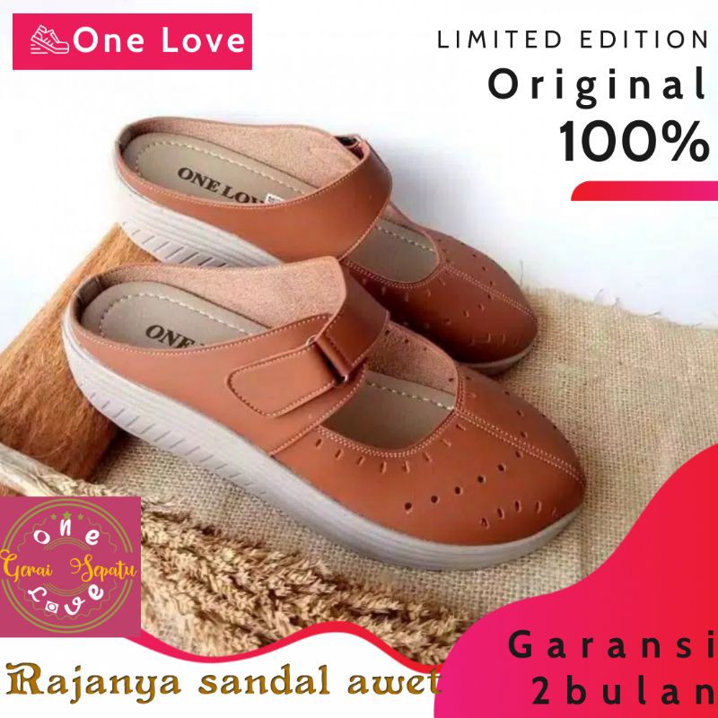 sandal sendal selop wedges laser tutong hak wanita cewek original one love murah terlaris 006
