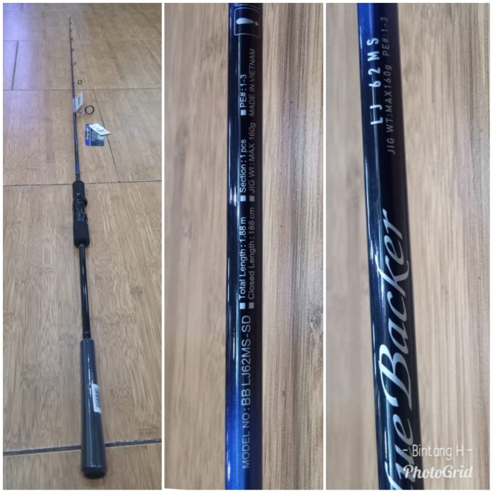 MURAH Joran Light Jigging Daiwa Blue Backer LJ 62 MS PE 1-3