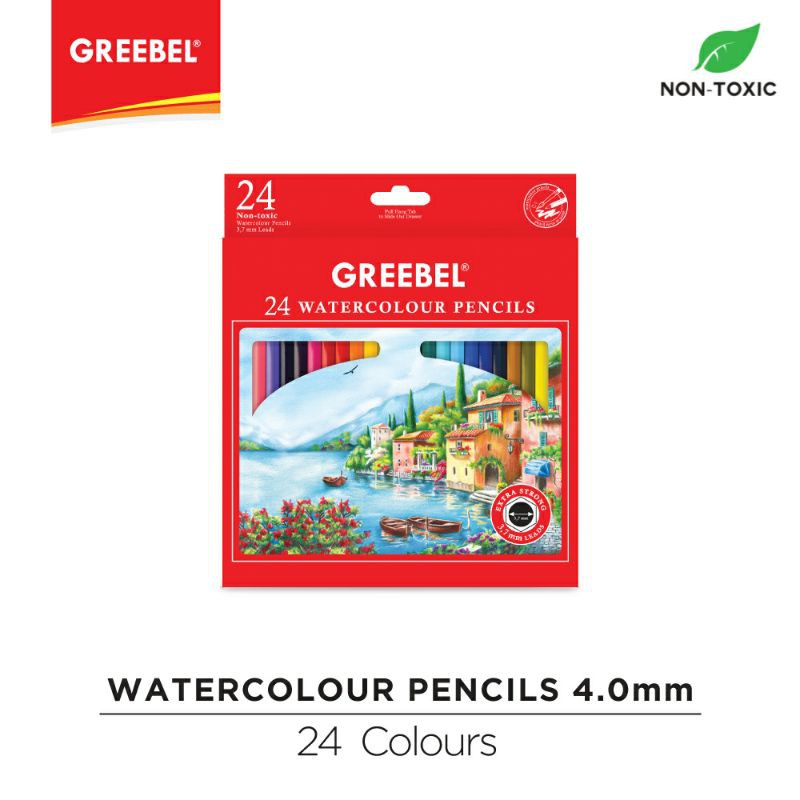 PENSIL WARNA / WARNA CERAH / BAHAN KUAT GREEBEL / GREEBEL 6724 WATER COLOUR PENCIL LEAD 3,7mm