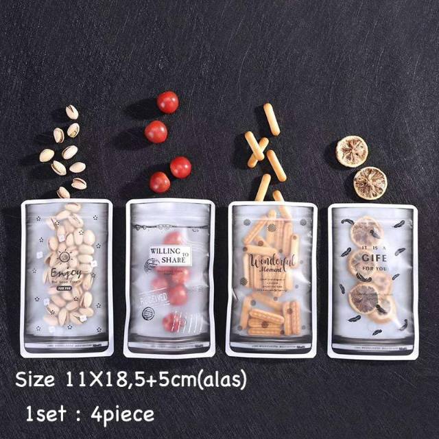 Ziplock bag lucu | ziplock bag unik dan mewah isi 1 set 4 pcs