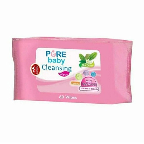 Pure bb wipes tisu basah Cleansing Wipes  Tea Olive / Lemon 60's