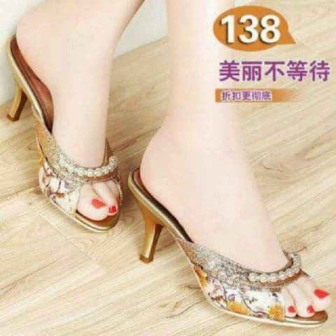 Yf12 Sandal Sendal Heels Wanita Dewasa Ibu2 Ibu Kondangan Pesta T JG296 Sepatu Sendal Heels Wanita