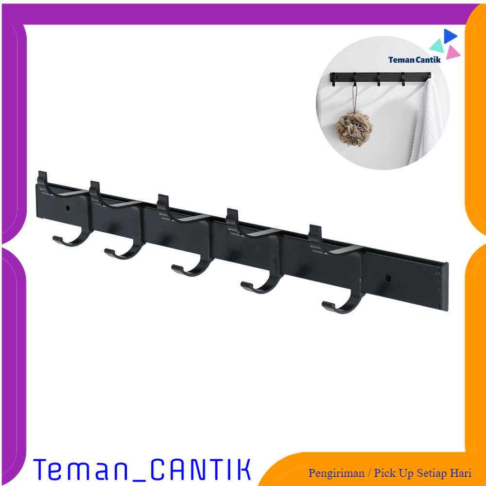 TC-DA1 YUJIE Rak Gantungan Handuk Kamar Mandi Moveable Row Hook - A05-4