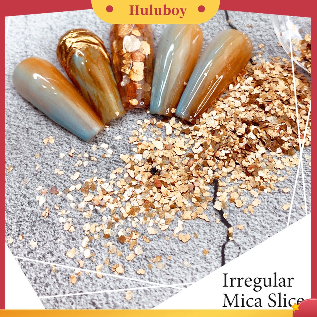 Huluboy Huluboy♡ 6 Grid / Box Sequin Nail Art Reflektif Saturation Tinggi Untuk Pesta