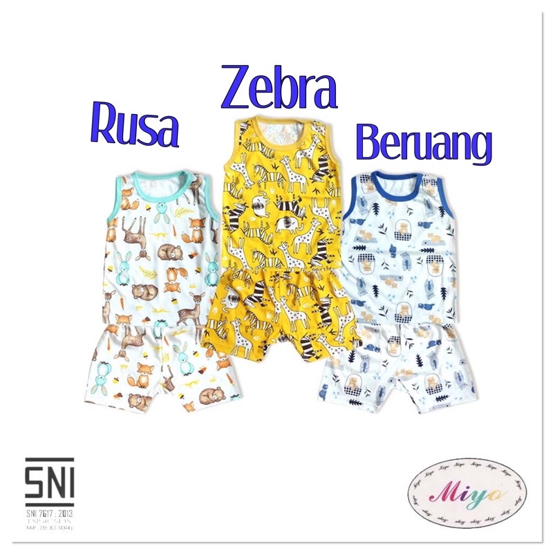 MIYO Stelan Kutung Stelan Anak Singlet size SML 6m-18m