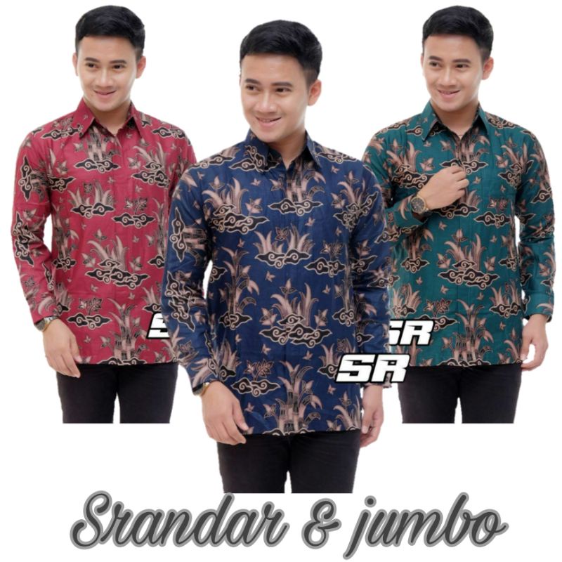 KEMEJA BATIK PRIA LENGAN PANJANG BIG SIZE JUMBO M.L.XL.XXL.3XL.4XL.5XL.6XL.7XL.8XL.10XL Motif Sawunggaling Dan Sentani