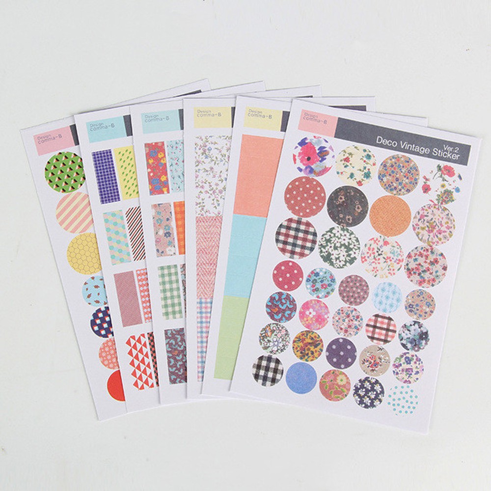 Lanfy Stiker Label Motif Kartun Retro Untuk Dekorasi Diary / Scrapbook / Jurnal / Agenda