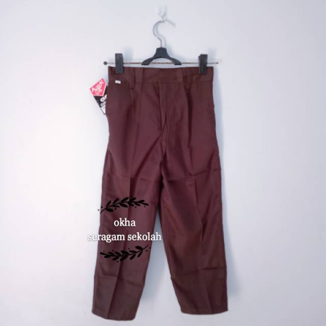 Seragam Sekolah SD Celana Panjang Pramuka/Coklat. Kain Drill
