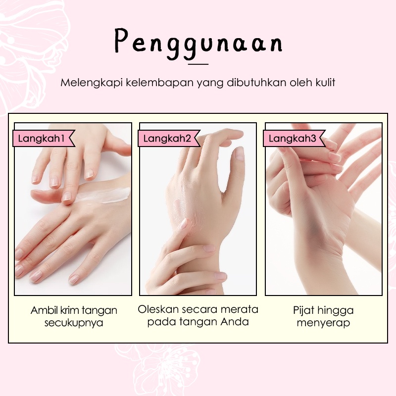 LAIKOU Sakura Krim Tangan Menghidrasi Melembutkan Kerutan Menghaluskan Kulit 30g