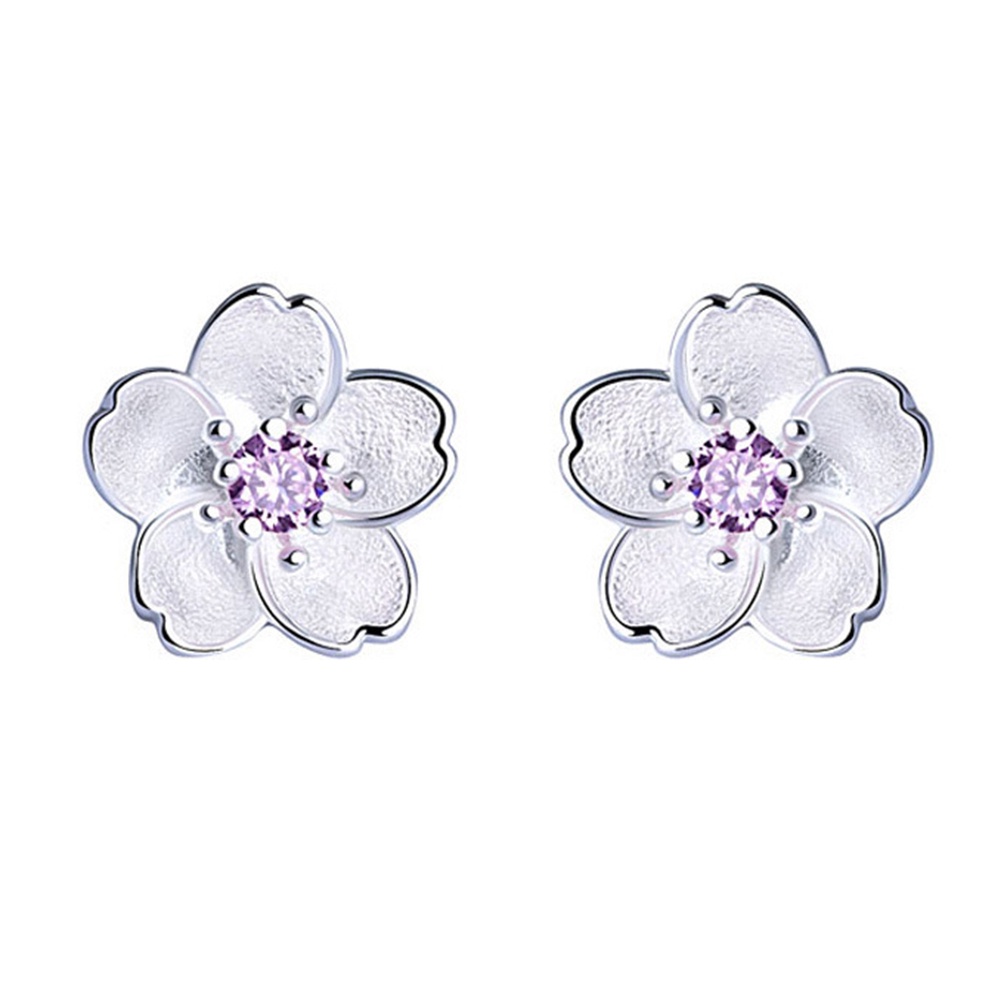 Hu Hu Hu Hu Hu Alat Bantu Pasang Kacamata♡ Anting Tusuk Bentuk Bunga Sakura Elegan Untuk Wanita