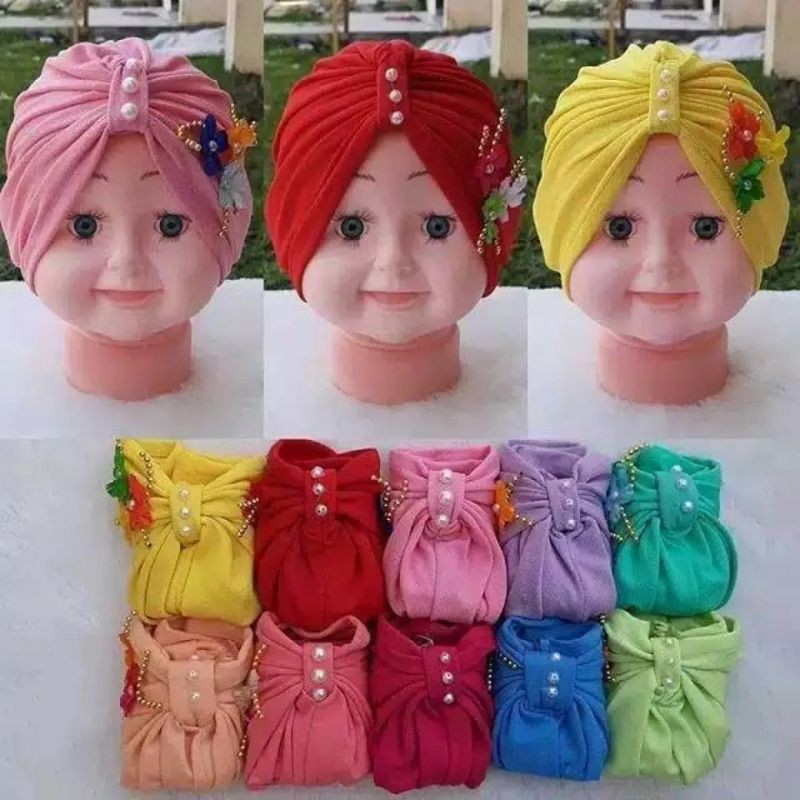 turban Sakura anak bayi perempuan Usia 0 - 3 Tahun | ciput baby new born 6 - 2 thn | bandana Baby Girl newborn import Premium lucu 1 - 5 Bulan