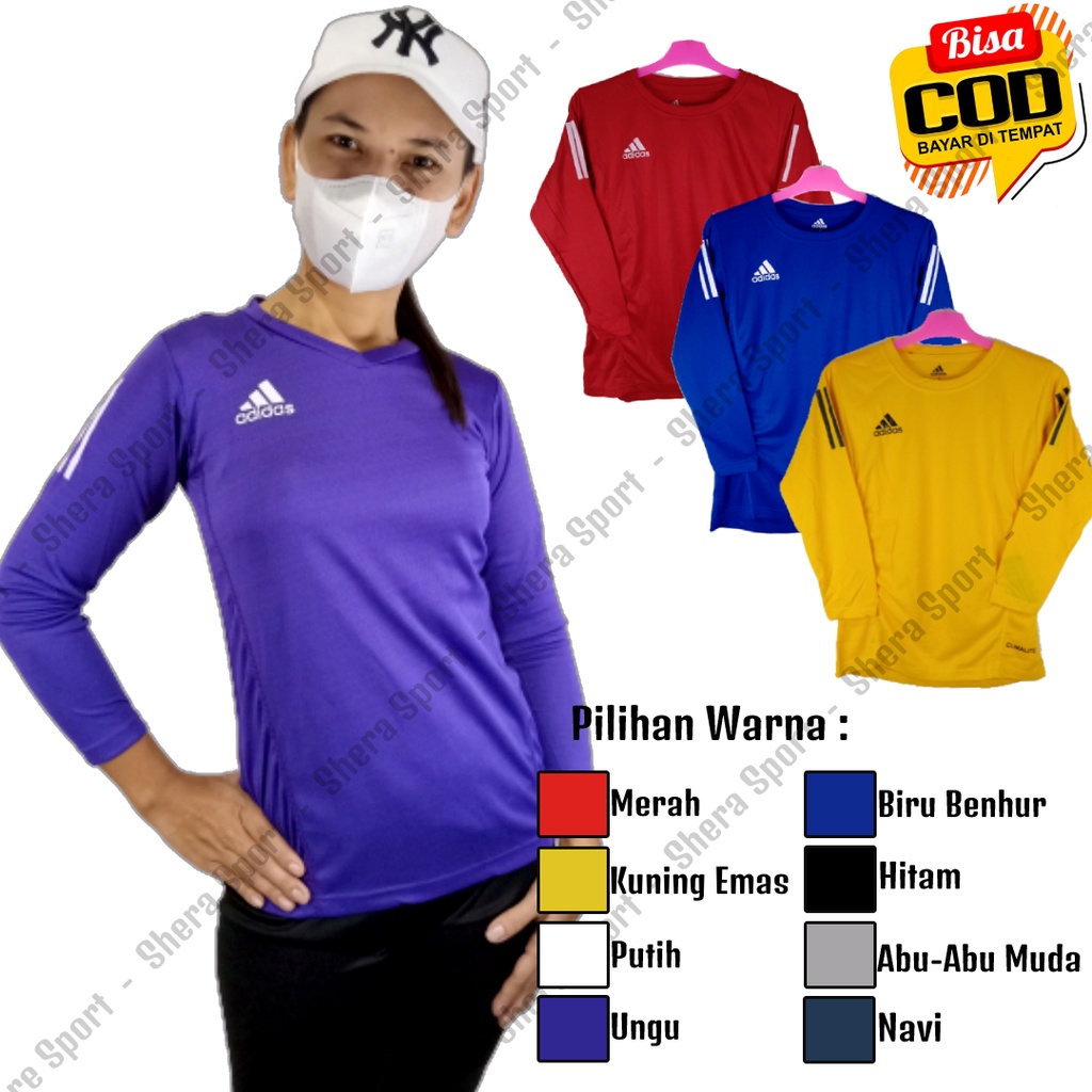 Atasan Olahraga Lengan Panjang Wanita Baju Lari Kaos Zumba Aerobik Lengan Panjang Hijab Kaos Tangan 