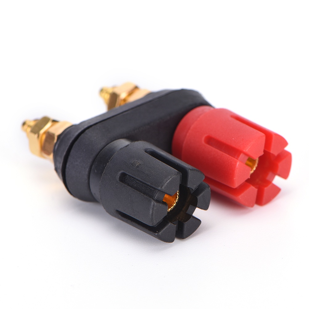 (LUCKID) Terminal Binding Post Banana Plug Female Ganda 4MM Untuk Speaker Amplifier