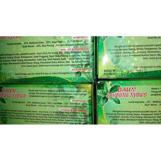 

Aman Jamu Kapsul Daun Sambung Nyowo ^^ **