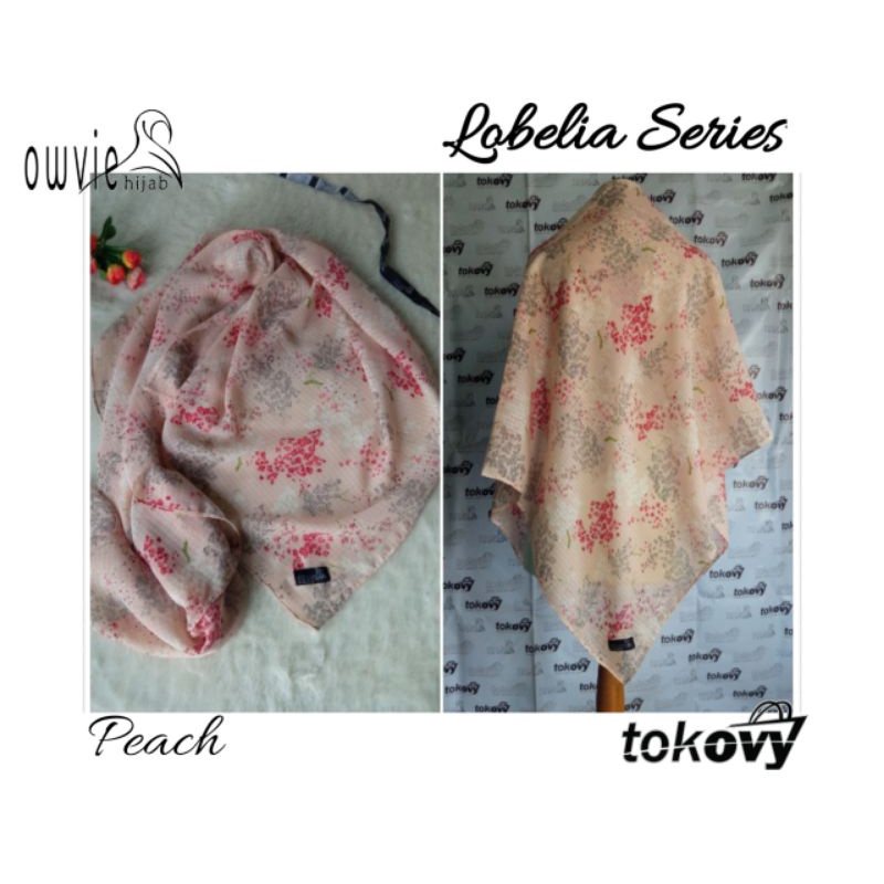 Hijab segiempat motif pink