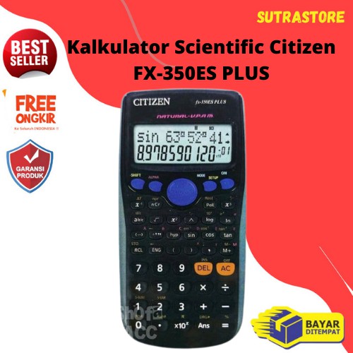 

TERLARIS-Kalkulator Scientific Citizen FX-350ES PLUS Komplit 252 functions Calculator - AAA Battery