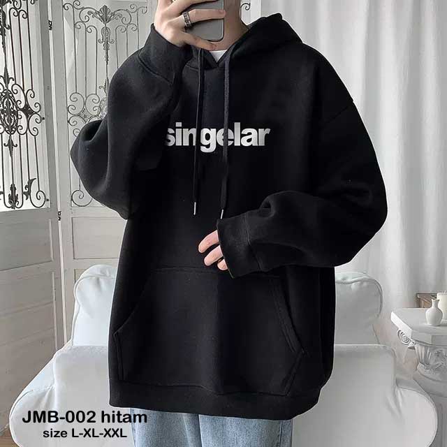 Jaket Hoodie Fleece Pria Oversize  L-XL-XXL JMB-002