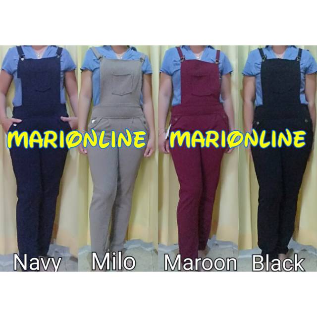 Celana overall panjang kulit jeruk