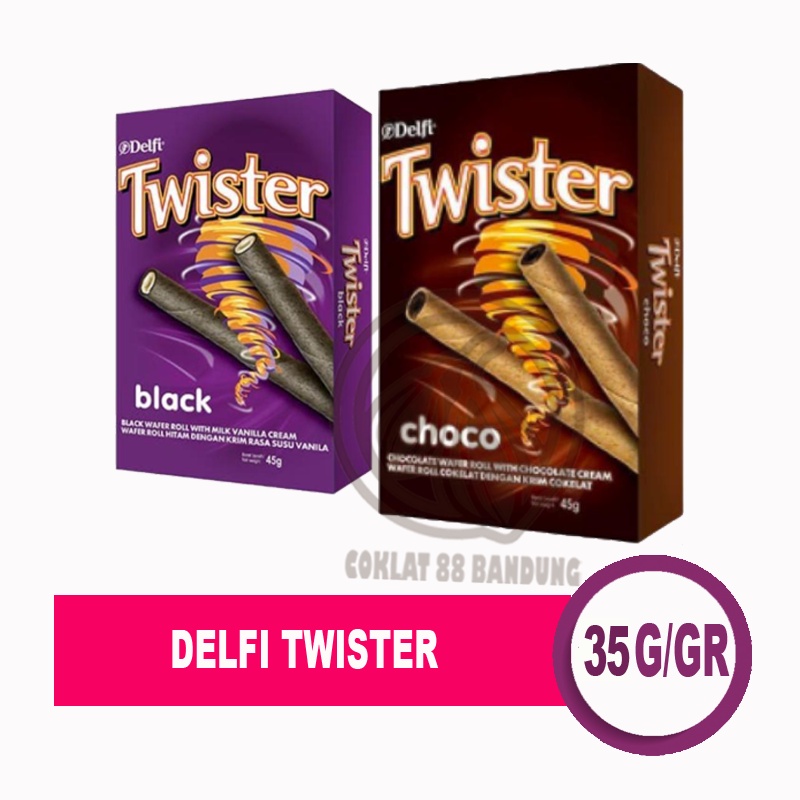 

DELFI TWISTER 35 GR/GRAM EX 45GR, DELFI WAFER ROLL SALUT COKLAT TWISTER 35GR