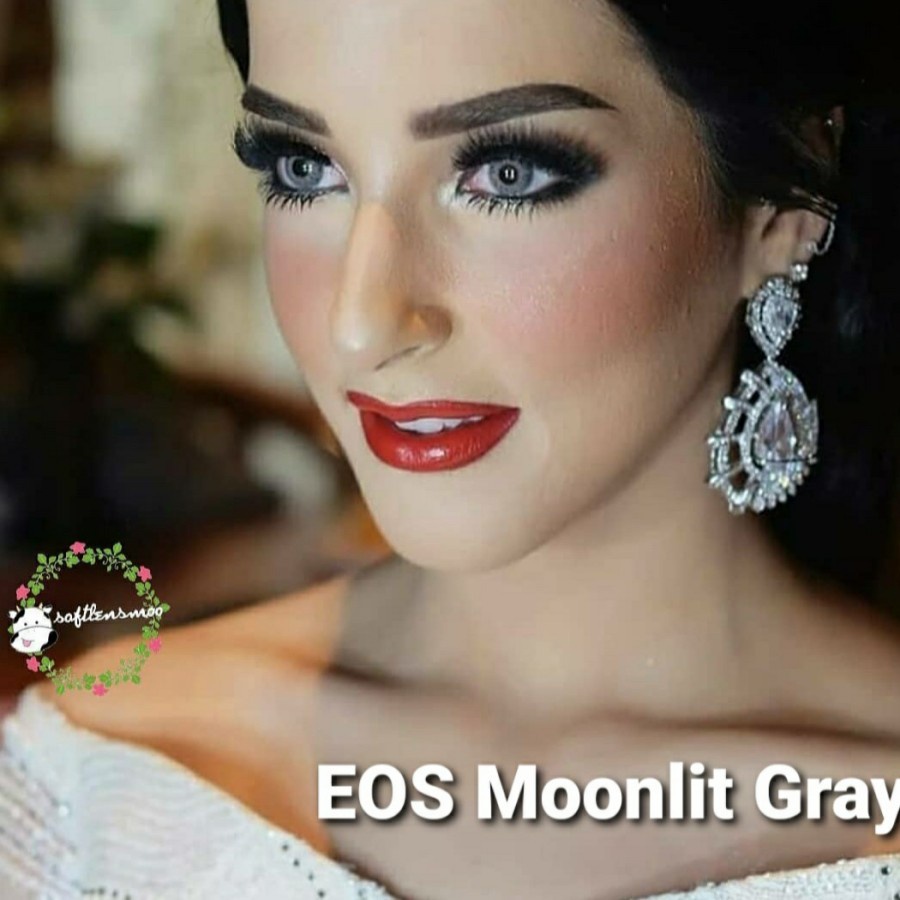 softlens Eos Moonlit Gray Abu Normal Minus s.d -8.00 Original made in Korea