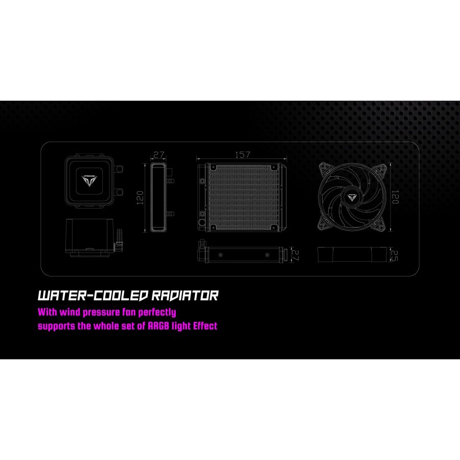 PRIME POLAR 120T V2.0 ARGB White Version Liquid Cooler with Rainbow