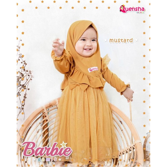 GAMIS ANAK JERSEY MIX TULLE BARBIE
