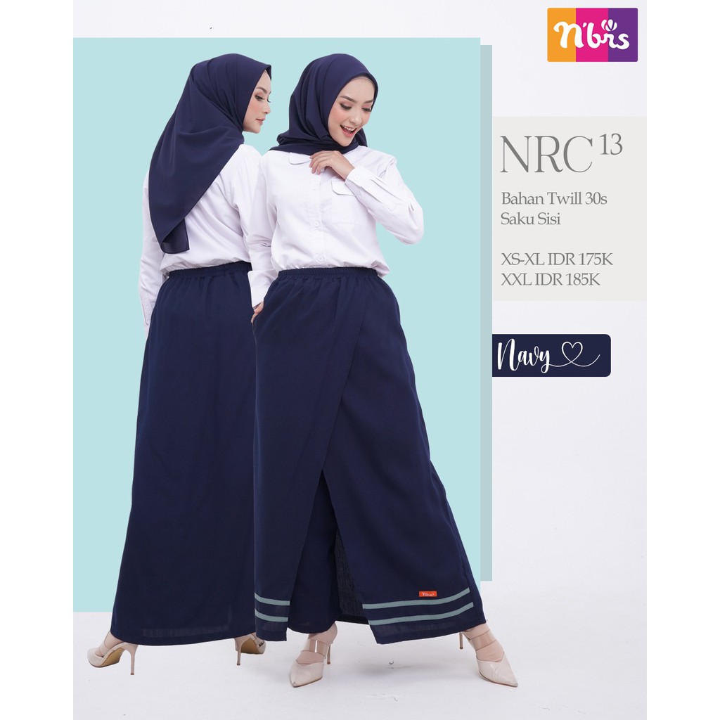 NIBRAS ROK CELANA NRC 13 BAHAN TWILL BAWAHAN MUSLIM WANITA POLOS FASHIONABLE