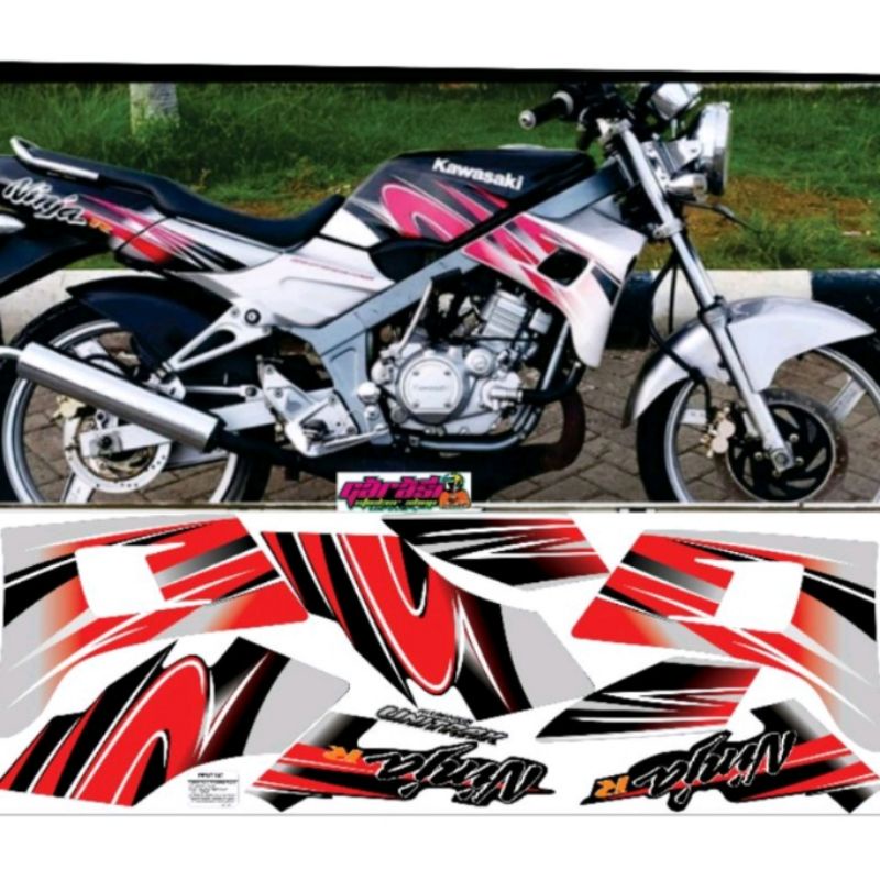 sticker striping ninja kis 2002 hitam silver