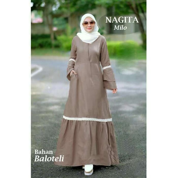 GAMIS KATUN KOTAK DEANARA M L (JUMBO) EKSTRA JUMBO LD 120 CM HITAM COKLAT PINK I.8931124.151166683