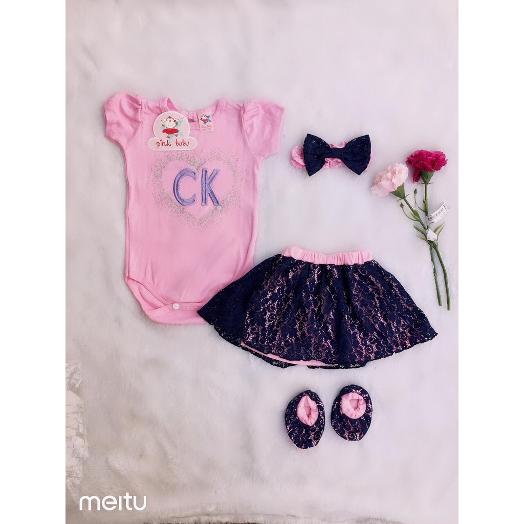 Jumper Bayi Perempuan Setelan Baju Set Rok Cinderella Free Bandana 0 3 6 9 12 bulan