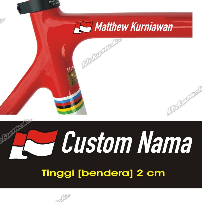 

Promo cutting sticker CUSTOM NAMA kode MK stiker sepeda Elegan