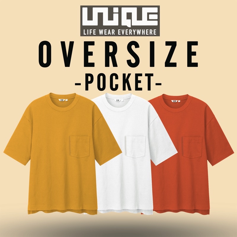 UNIQUE - (Pocket Series) Kaos Polos Oversize Pocket Cotton Combed 24s Pria &amp; Wanita Tshirt Oversized Korea Croptop Hypbeast