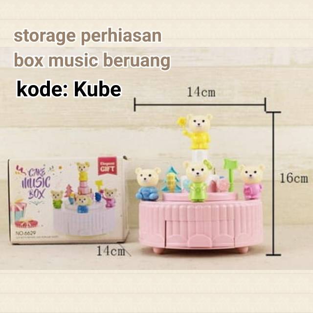 Storage music rillakuma family music box kotak music storage perhiasan boc music beruang bear KUBE