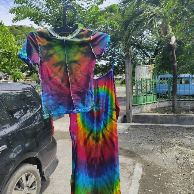 Kaos katun tie dye anak 3-5 tahun