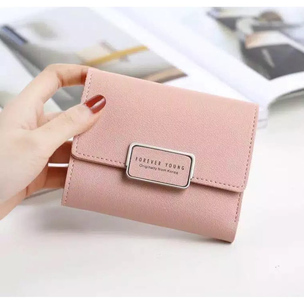 ( Fy ) COD Dompet Import dompet wanita mini Lipat dompet pendek  dompet Cantik Dompet Impor Real Pic