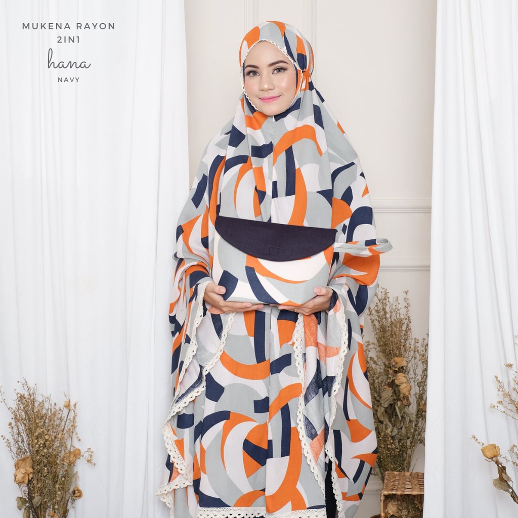 MUKENA TRAVELING BALI RAYON 2 IN 1 DEWASA / RUKUH BALI RAYON HANA