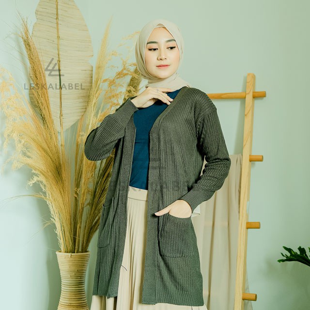 Cardigan Panjang Rajut Oversize Wanita Belle Tebal Long Cardi Premium Not GFS