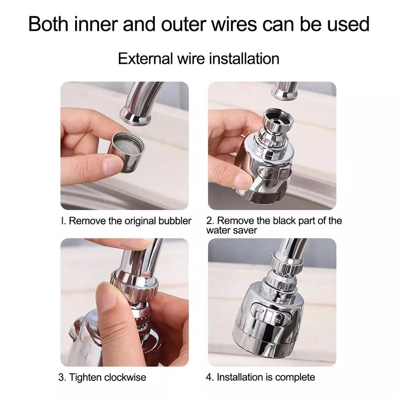 360° Rotatable Dual Mode Water Saving Tap Aerator Diffuser Faucet Nozzle / High Pressure Stainless Steel Faucet Sprayer Filter