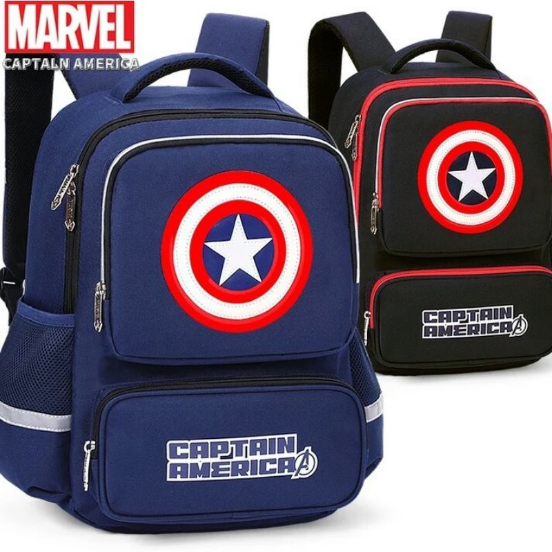 Disney Mickey Marvel Tas Sekolah Pahlawan Besar untuk Anak Laki-laki Ransel Ortopedi Bahu Siswa Dasar Kapasitas Besar Kelas 1-6 Mochila