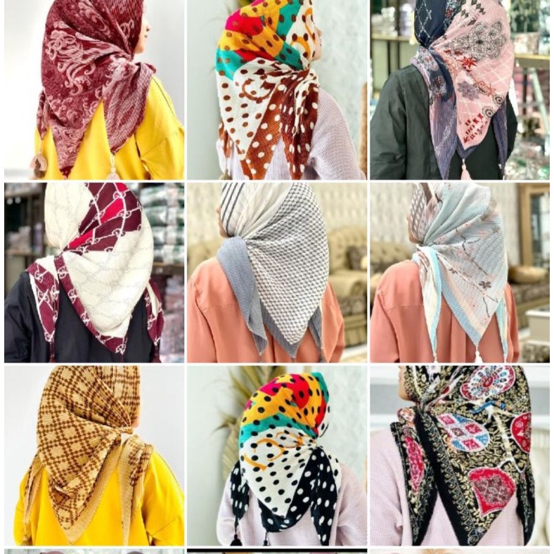 COD SEGIEMPAT PLISKET MOTIF JAMBUL TASEL BRANDED/JILBAB SEGIEMPAT PLISKET/SEGIEMPAT