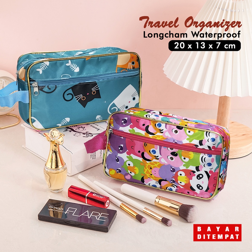 Travel Organizer Terbaru Pouch Make Up Polos Tas Kosmetik Wanita Murah Pouch Make Up Cewek Waterproof Trendy