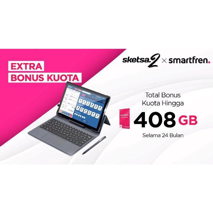 Advan Tab Sketsa 2 4GB / 64GB 10&quot; Tiger T310 Android 11 - bonus Magnetic Keyboard Case + Stylus Pen Active + Kuota smartfren 408 GB - Garansi Resmi